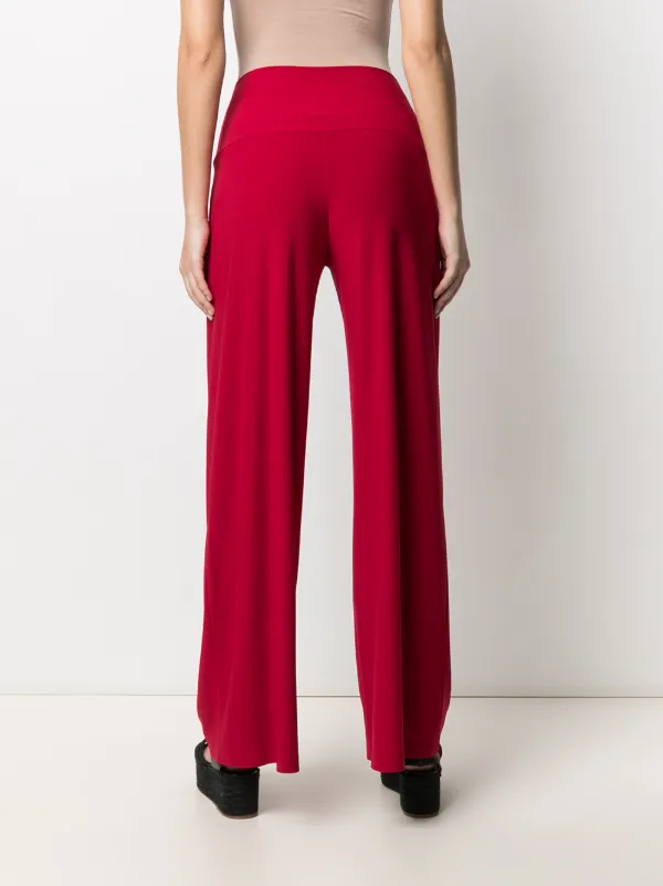 VIP【送料関税込】NORMA KAMALI WIDE-LEG TROUSERS Norma Kamali wide-leg Flared Trousers | Red | FARFETCH