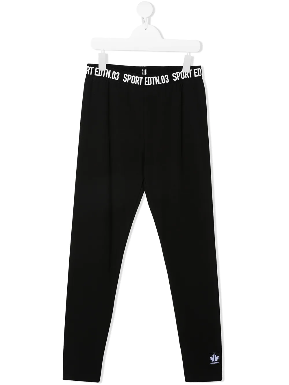 Click to view more detailed imagery on our partner's website Dsquared2 Kids' Logo-waistband Cotton Leggings In Black
