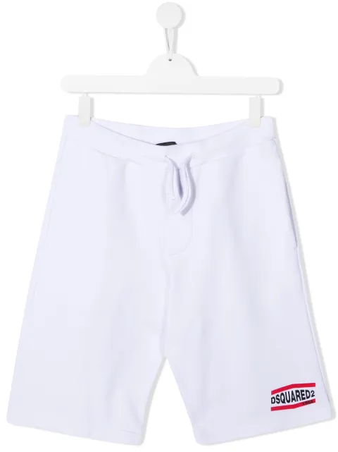 DSQUARED2 KIDS logo-print track shorts