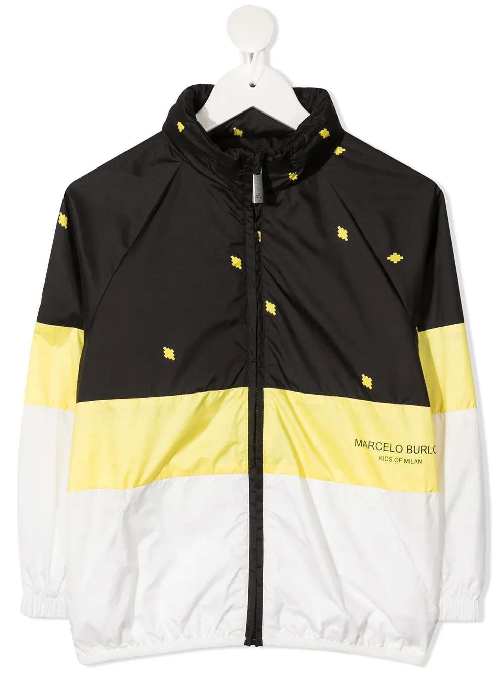 фото Marcelo burlon county of milan kids куртка в стиле колор-блок с капюшоном