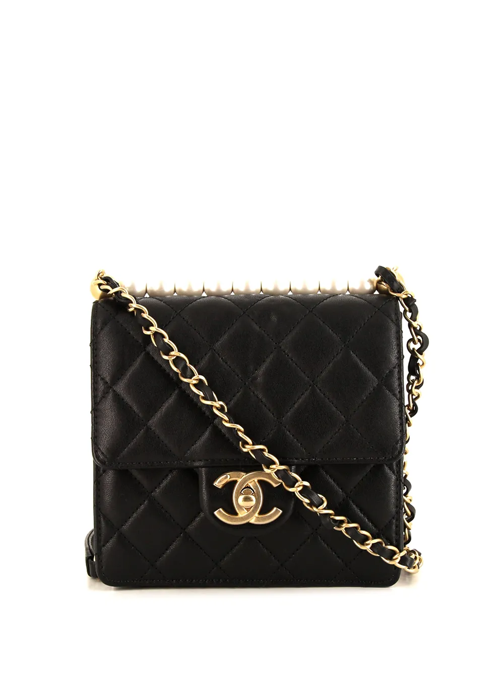 фото Chanel pre-owned стеганая сумка на плечо 2019-го года с логотипом cc