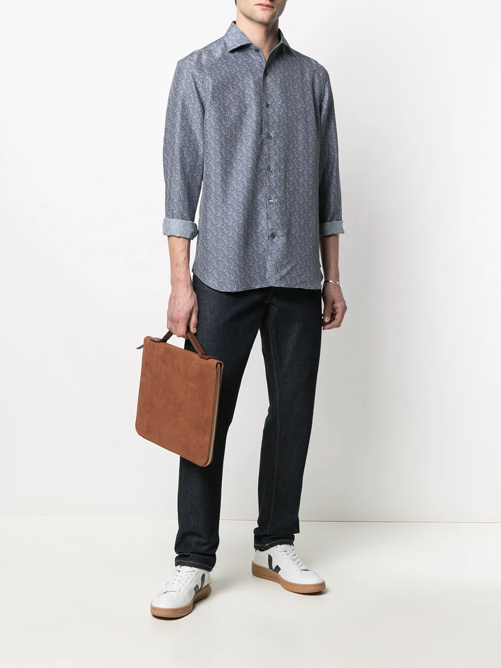 фото Corneliani рубашка с геометричным принтом