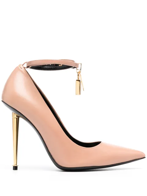 Click to view more detailed imagery on our partner's website Tom Ford Padlock Leather Pumps In Neutrals