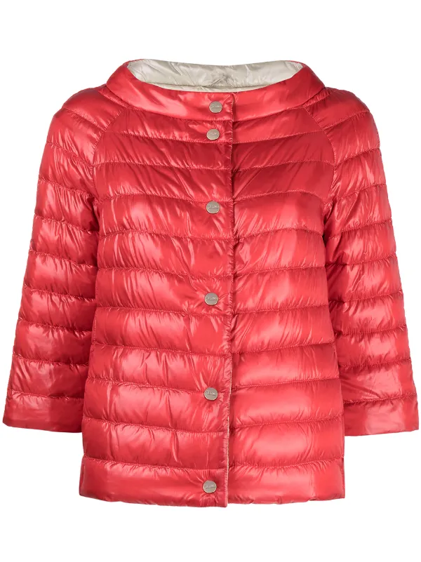 collarless padded jacket