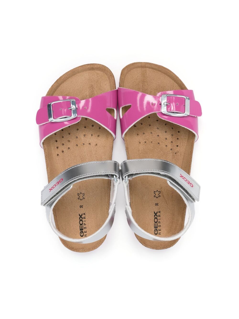 Shop Geox J Adriel Leather Sandals In Pink