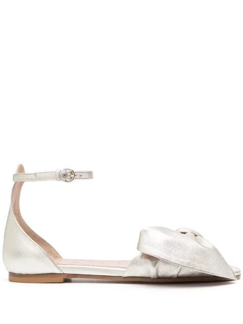 RED(V) sandales en cuir à effet métallisé