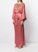 Marchesa x Ramadan embellished belt-waist side-slit dress
