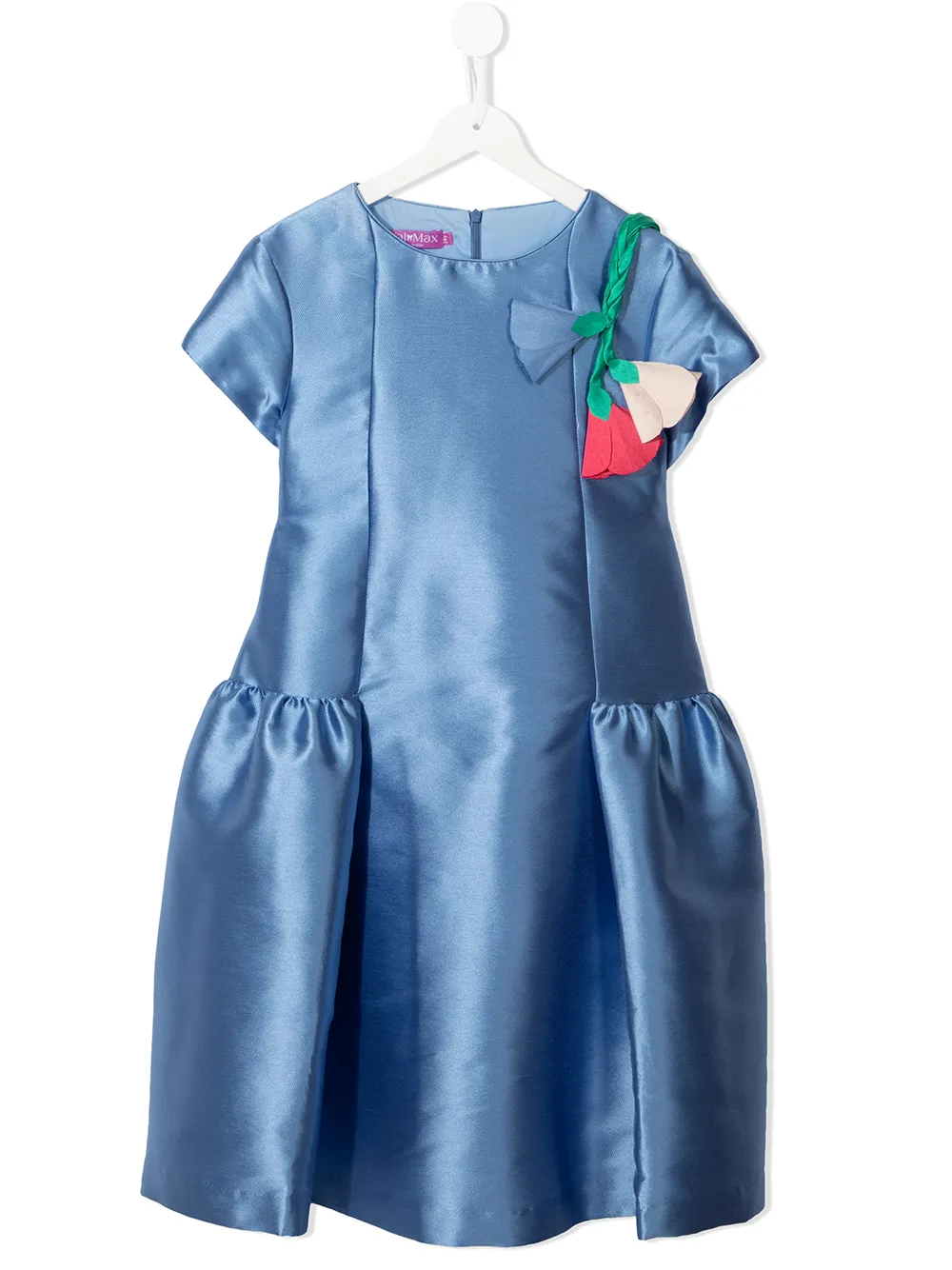 фото Valmax kids расклешенное платье с цветочной аппликацией