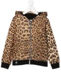 Philipp Plein Junior leopard-print hoodie - Neutrals