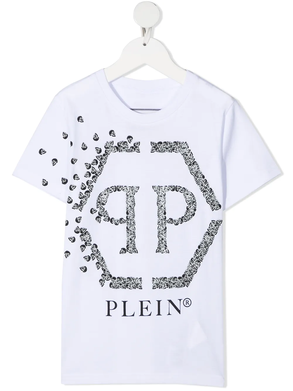 

Philipp Plein Junior playera con logo estampado - Blanco