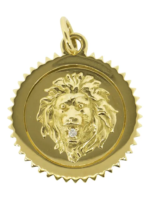 Foundrae 18K yellow gold Strength Medium Medallion diamond pendant