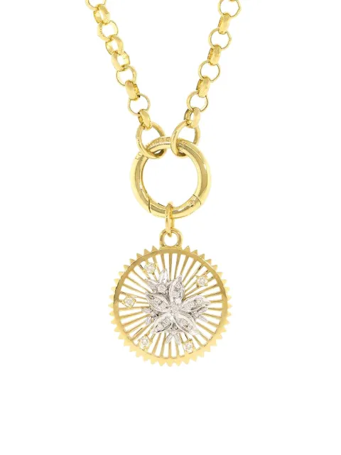 Foundrae dije Mille Fleur mediano en oro amarillo de 18kt con diamantes