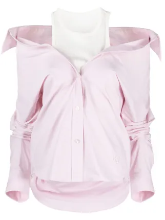 Alexander Wang Layered off-the-shoulder Shirt - Farfetch