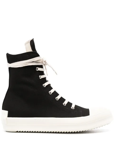 rick owens drkshdw lace up shearling boots