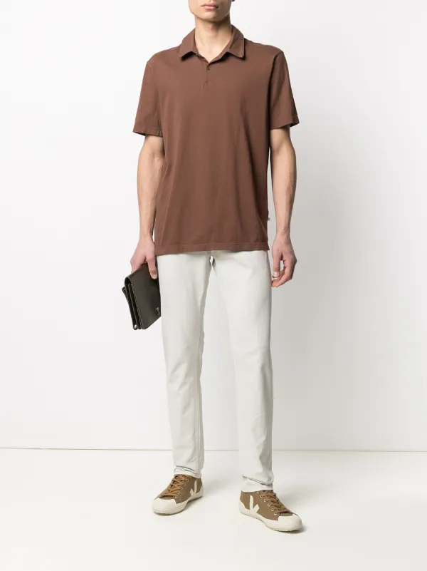 James Perse Plain Polo Shirt | Brown | FARFETCH