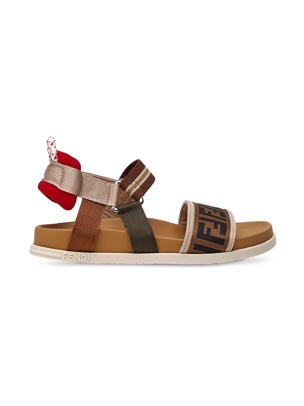 Fendi Kids Sandalen met logoprint - Bruin