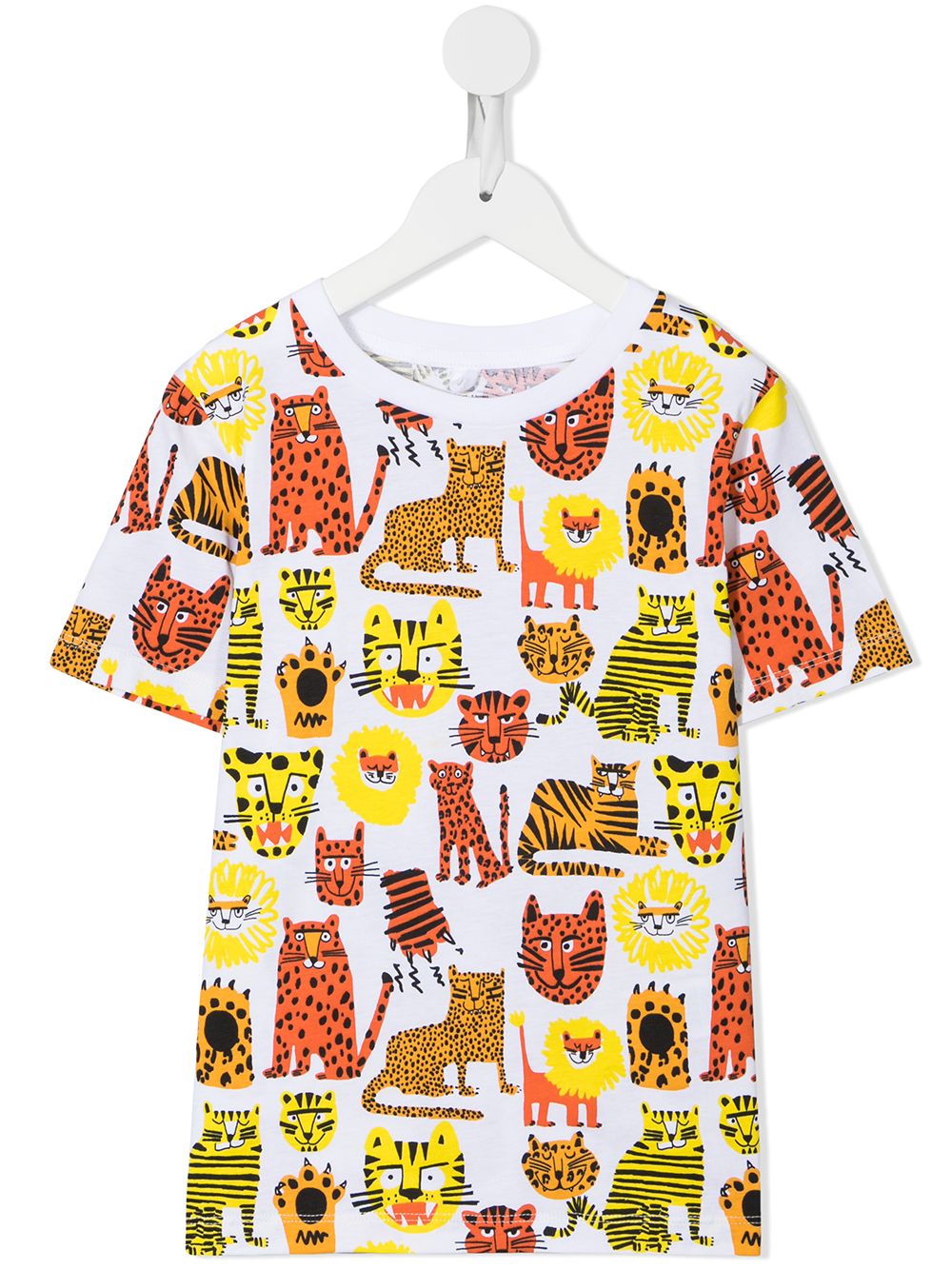 Stella Mccartney Kids' Wild Cat-print T-shirt In Multicolour