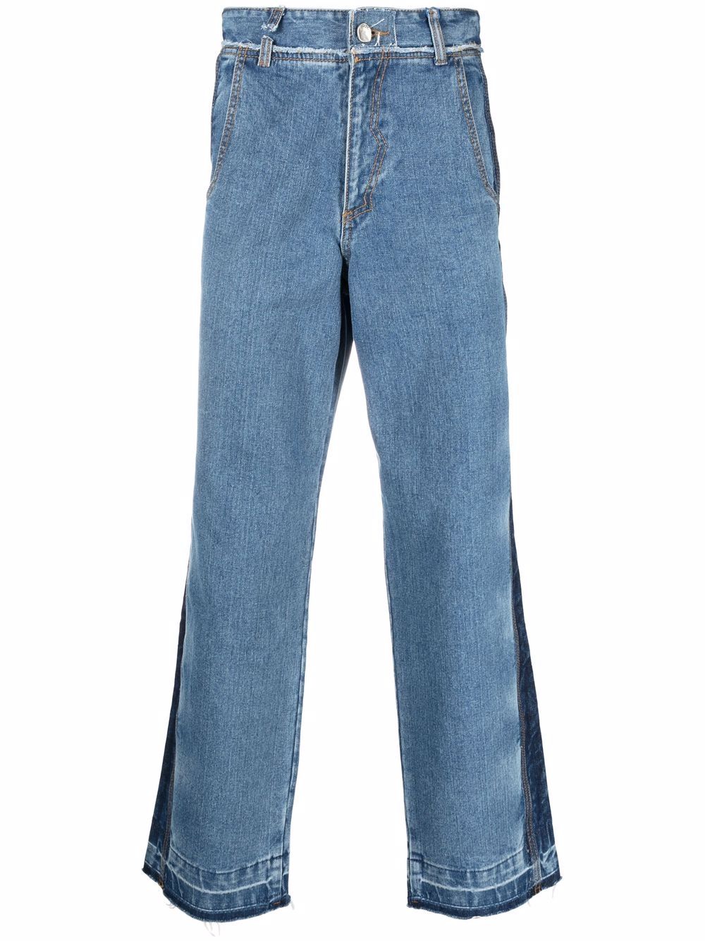 Ader Error Stripe-detail Denim Jeans In Blau