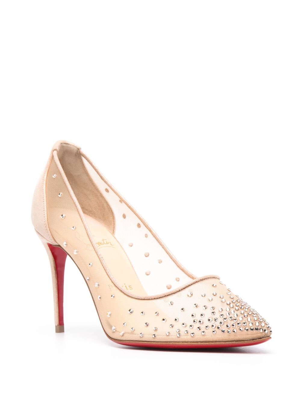 Christian Louboutin crystal-embellished high-heel Pumps | Neutrals ...