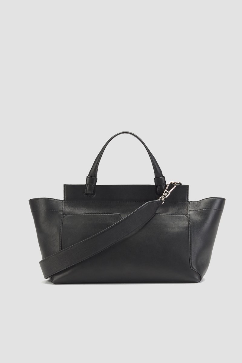 Pashli Soft Mini Satchel-black #0 Pashli Soft Mini Satchel, Accessorising in style is no funny business. To best excel at it, make sure that this black Pashli mini satchel bag from 3.1 Phillip Lim is part of your outfit. Trust us. Featuring a detachable and adjustable shoulder strap, a top handle, a foldover top with push-lock closure, side zip details and palladium tone metal. - 2