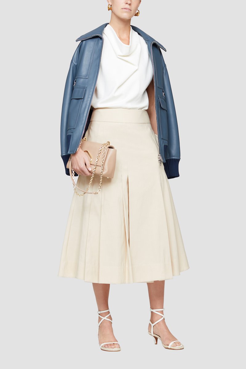 Oversized Leather Bomber Jacket-blue #1 Oversized Leather Bomber Jacket, SMOKEY BLUE Furs & Skins->Lamb Skin Oversized Leather Bomber Jacket from 3.1 Phillip Lim. - 7