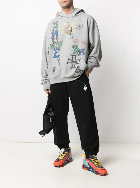 rhude doodle moletom com capuz