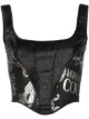 Image 1 of Versace Jeans Couture metallic baroque-print corset top