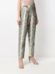 ROTATE snakeskin-print high-waisted trousers