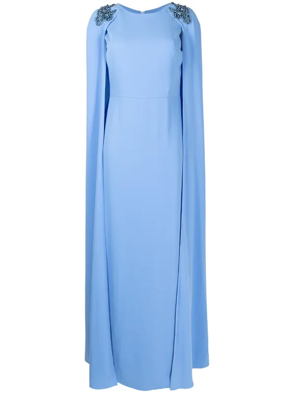 embroidered cape dress