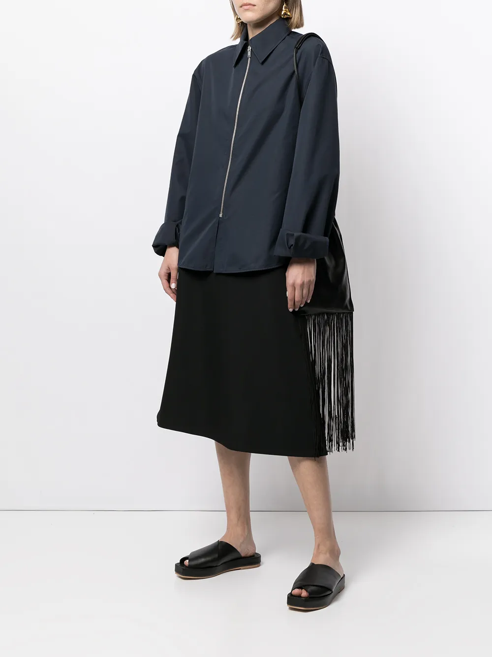 фото Jil sander рубашка на молнии с длинными рукавами