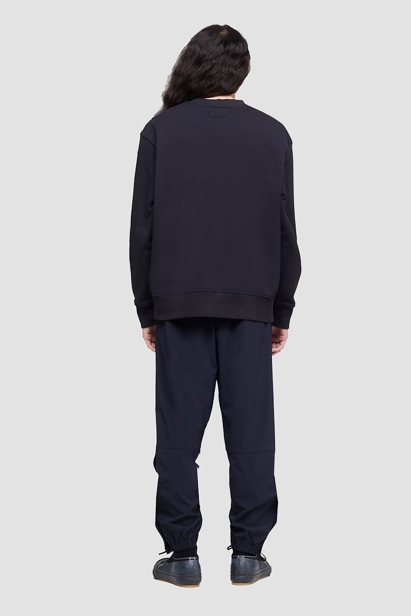 The Everyday Crew Sweatshirt-black #0 The Everyday Crew Sweatshirt, Black cotton logo patch detail sweatshirt from 3.1 PHILLIP LIM featuring logo patch to the front, ribbed detailing, crew neck, long sleeves and straight hem.- 4