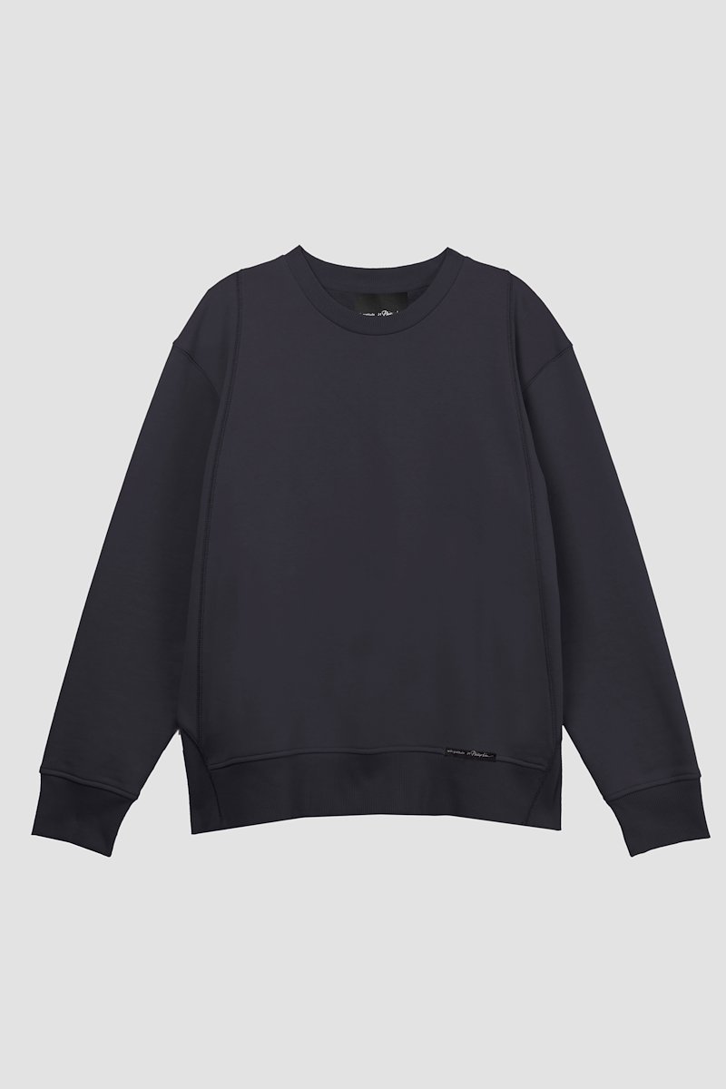 The Everyday Crew Sweatshirt, Black cotton logo patch detail sweatshirt from 3.1 PHILLIP LIM featuring logo patch to the front, ribbed detailing, crew neck, long sleeves and straight hem.- 6