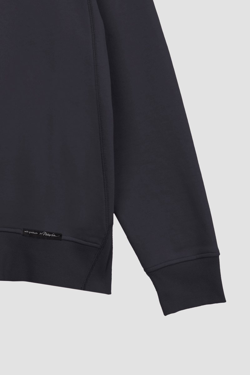 The Everyday Crew Sweatshirt-black #0 The Everyday Crew Sweatshirt, Black cotton logo patch detail sweatshirt from 3.1 PHILLIP LIM featuring logo patch to the front, ribbed detailing, crew neck, long sleeves and straight hem.- 8