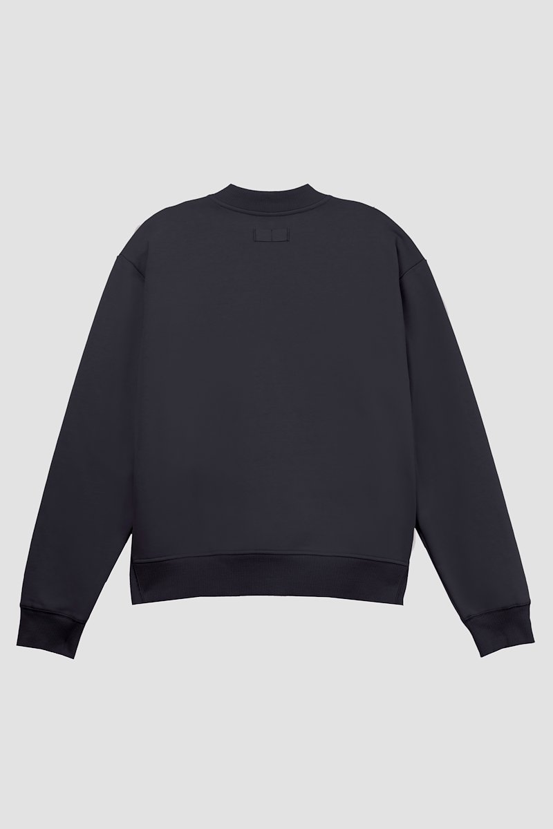 The Everyday Bomber-black #0 The Everyday Bomber, Black cotton zipped-up bomber jacket from 3.1 PHILLIP LIM featuring ribbed detailing, logo patch to the front, band collar, front zip fastening, long sleeves and two side welt pockets.- 8