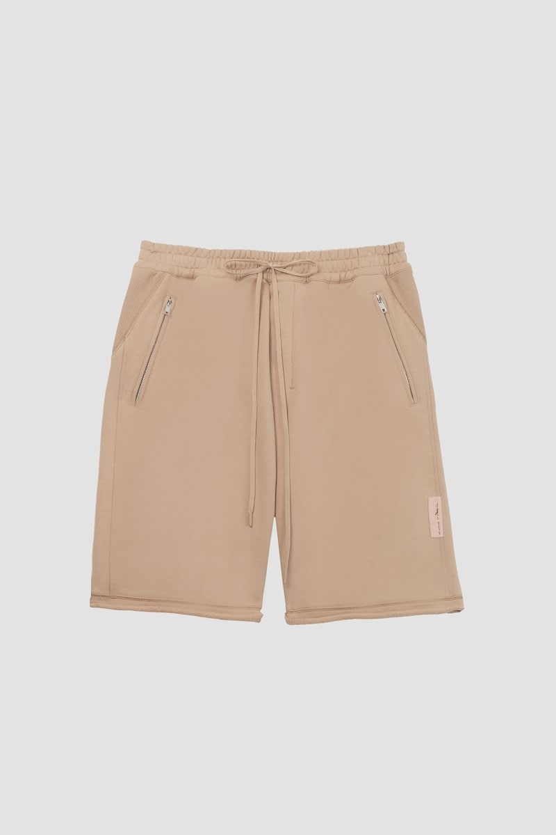 The Everyday Short, Camel-tone knee-length track shorts from 3.1 PHILLIP LIM featuring elasticated drawstring waistband, two side zip-fastening pockets, rear patch pocket, straight leg, logo patch to the side and knee-length.- 5