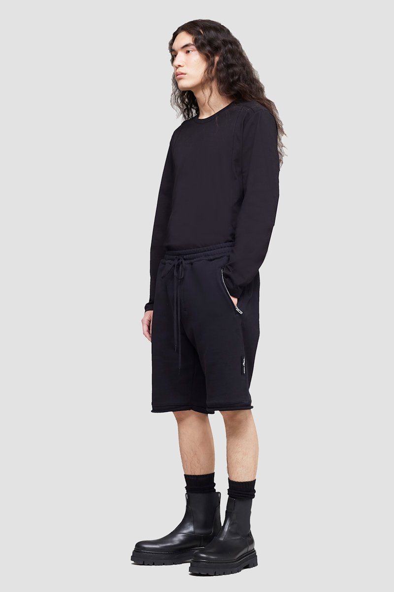 The Long Sleeve Essential Tee-black #0 The Long Sleeve Essential Tee, Black cotton logo patch detail T-shirt from 3.1 PHILLIP LIM featuring logo patch to the front, round neck, long sleeves and straight hem.- 2