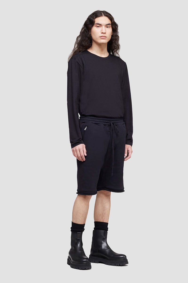 The Long Sleeve Essential Tee-black #0 The Long Sleeve Essential Tee, Black cotton logo patch detail T-shirt from 3.1 PHILLIP LIM featuring logo patch to the front, round neck, long sleeves and straight hem.- 0