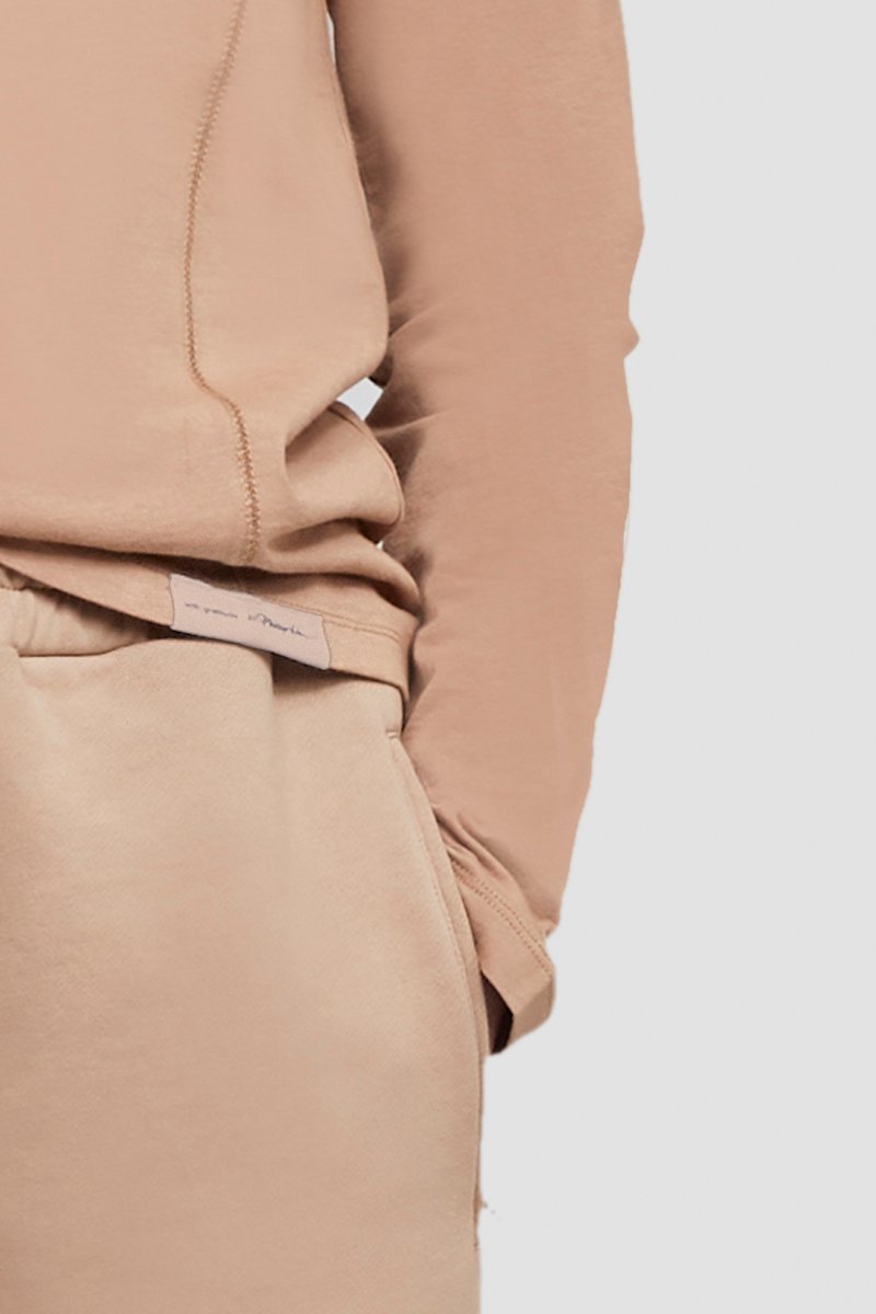The Long Sleeve Essential Tee-neutrals #0 The Long Sleeve Essential Tee, Camel brown cotton logo-patch T-shirt from 3.1 PHILLIP LIM featuring tonal stitching, exposed-seam detailing, logo patch to the rear, logo patch to the front, round neck, long sleeves and straight hem.- 4