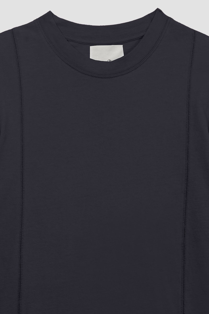 The Long Sleeve Essential Tee-black #1 The Long Sleeve Essential Tee, Black cotton logo-patch detail T-shirt from 3.1 PHILLIP LIM featuring tonal stitching, exposed-seam detailing, logo patch to the front, round neck, long sleeves and straight hem.- 7