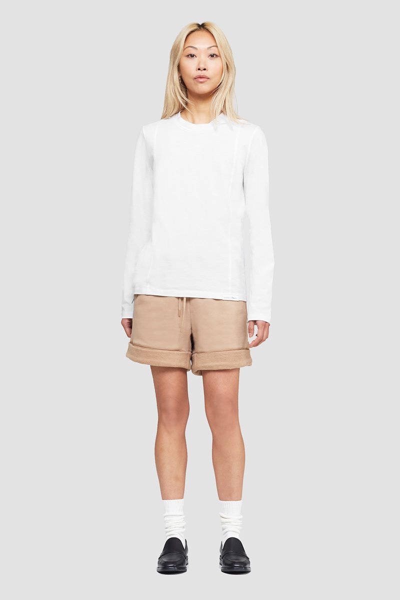 The Long Sleeve Essential Tee-white #0 The Long Sleeve Essential Tee, White cotton basic long-sleeve T-shirt from 3.1 PHILLIP LIM featuring jersey knit, logo patch to the side, crew neck, long sleeves and straight hem.- 0