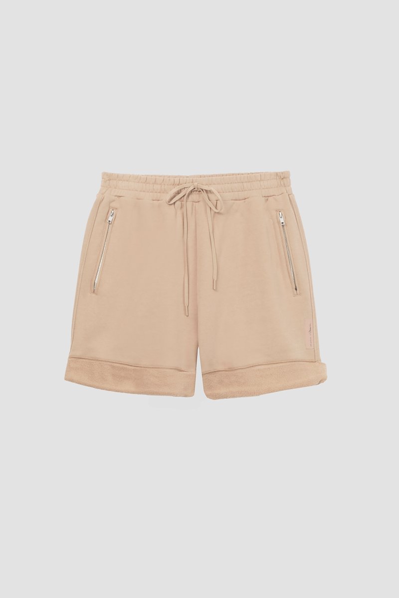 The Everyday Short-neutrals #1 The Everyday Short, Camel-brown cotton Everyday rolled cotton shorts from 3.1 PHILLIP LIM featuring logo patch to the side, elasticated drawstring waistband, two side slash pockets and rolled cuffs.- 5