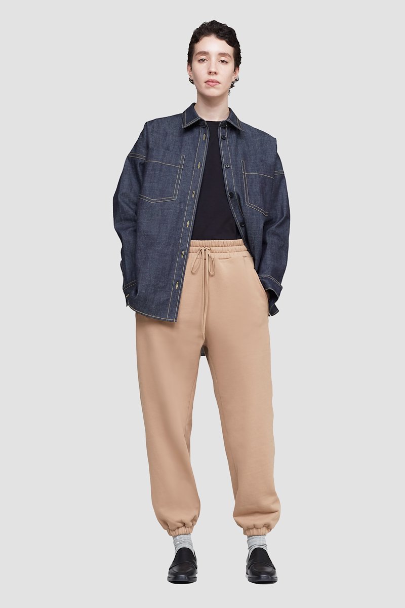 The Everyday Sweatpant-neutrals #0 The Everyday Sweatpant, Beige cotton drawstring-waist track pants from 3.1 PHILLIP LIM featuring jersey fleece, logo patch to the side, elasticated ankles, elasticated drawstring waistband and two side zip-fastening pockets.- 4