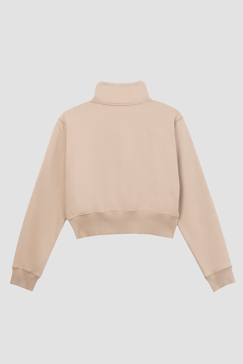 The Don’t Sweat It Zip-Up-neutrals #1 The Don’t Sweat It Zip-Up, Brown cotton drawstring-collar bomber jacket from 3.1 PHILLIP LIM featuring logo patch to the front, ribbed detailing, drawstring neck, front zip fastening, long sleeves, two front patch pockets and straight hem.- 7
