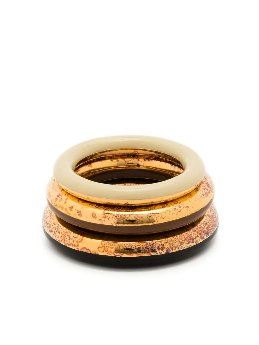 

Charlotte Chesnais Brahma enamel ring set - Gold