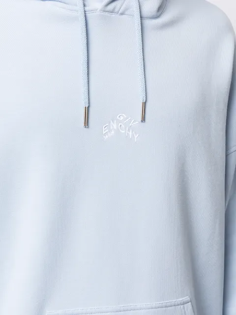 Givenchy blue embroidered logo hoodie for men | BMJ09M305B at Farfetch.com