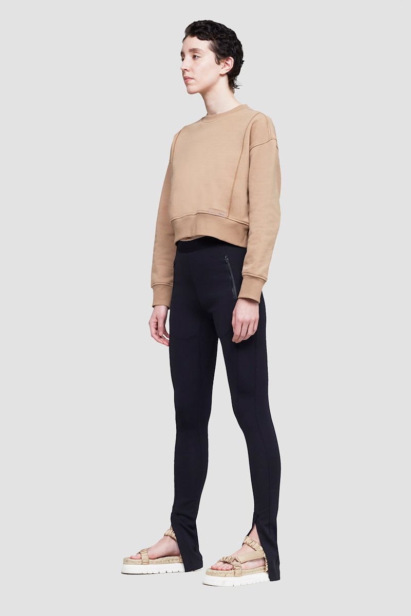Everyday terry cropped sweatshirt-neutrals #0 Everyday terry cropped sweatshirt, Camel brown cotton Everyday terry cropped sweatshirt from 3.1 PHILLIP LIM featuring logo patch to the front, crew neck, long sleeves, ribbed cuffs, ribbed hem and cropped.- 2