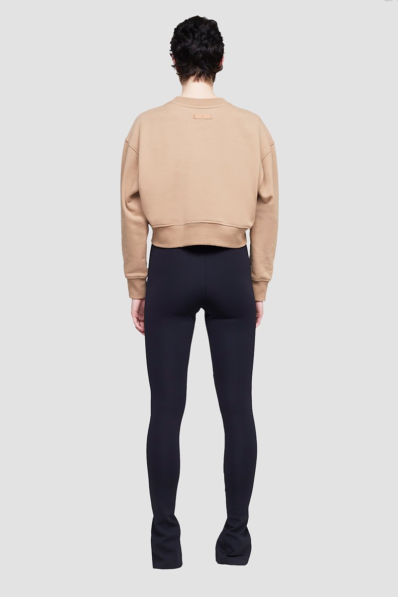 Everyday terry cropped sweatshirt-neutrals #0 Everyday terry cropped sweatshirt, Camel brown cotton Everyday terry cropped sweatshirt from 3.1 PHILLIP LIM featuring logo patch to the front, crew neck, long sleeves, ribbed cuffs, ribbed hem and cropped.- 4