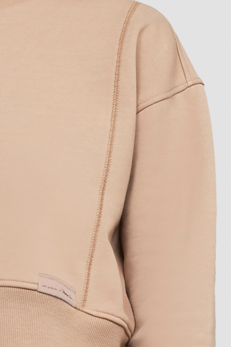 Everyday terry cropped sweatshirt-neutrals #1 Everyday terry cropped sweatshirt, Camel brown cotton Everyday terry cropped sweatshirt from 3.1 PHILLIP LIM featuring logo patch to the front, crew neck, long sleeves, ribbed cuffs, ribbed hem and cropped.- 5