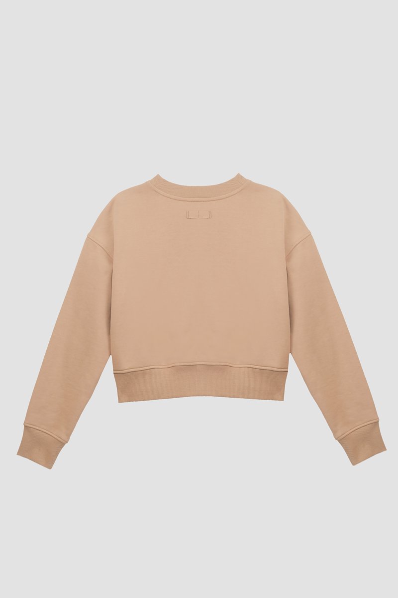 Everyday terry cropped sweatshirt-neutrals #1 Everyday terry cropped sweatshirt, Camel brown cotton Everyday terry cropped sweatshirt from 3.1 PHILLIP LIM featuring logo patch to the front, crew neck, long sleeves, ribbed cuffs, ribbed hem and cropped.- 7