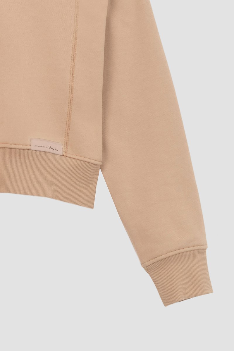 Everyday terry cropped sweatshirt-neutrals #0 Everyday terry cropped sweatshirt, Camel brown cotton Everyday terry cropped sweatshirt from 3.1 PHILLIP LIM featuring logo patch to the front, crew neck, long sleeves, ribbed cuffs, ribbed hem and cropped.- 8